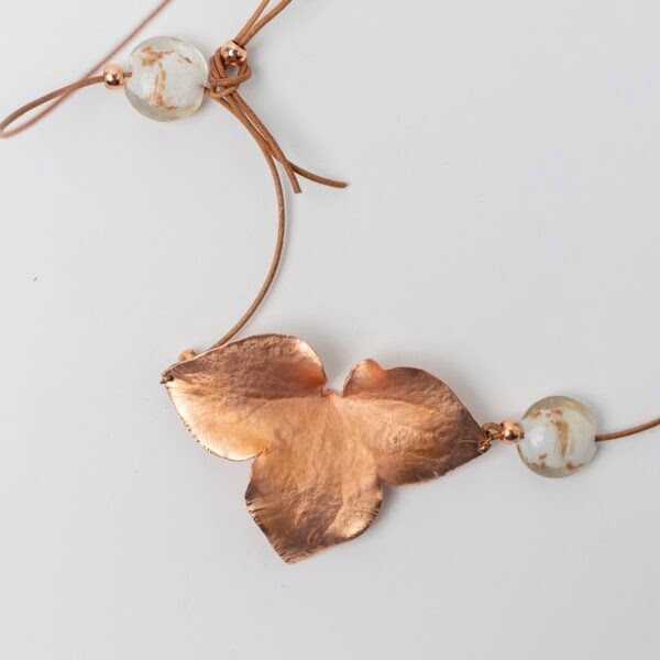 hortenzie, hortensia, hydrangea, necklace, náhrdelník, originální šperky, original jewel, jewellery, leafinside, galvanoplastika, copper, best gift, dárek, na valentýna, vánoční dárek, stylový šperk, šperk, madeira collection, madeira ring