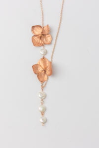 hortensia, hortenzie, pearl, perly, necklace, náhrdelník, originální šperky, original jewel, jewellery, leafinside, galvanoplastika, copper, best gift, dárek, na valentýna, vánoční dárek, stylový šperk, šperk, madeira collection, madeira ring