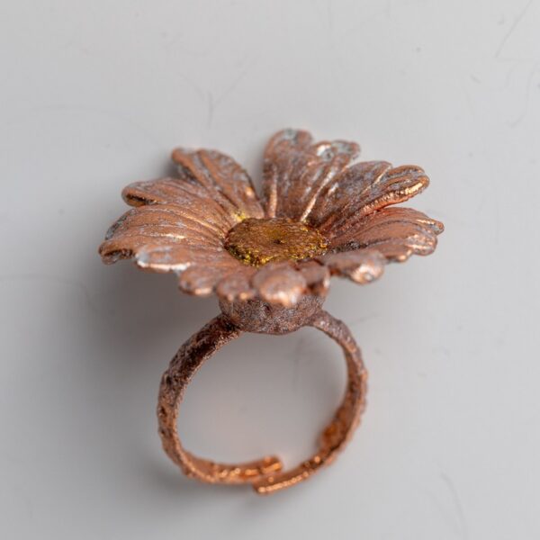 prsten, prsteny, ring, rings, originální šperky, original jewel, jewellery, leafinside, galvanoplastika, copper, best gift, dárek, na valentýna, vánoční dárek, stylový šperk, šperk, flower ring