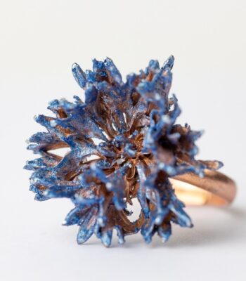 prsten, prsteny, ring, rings, originální šperky, original jewel, jewellery, leafinside, galvanoplastika, copper, best gift, dárek, na valentýna, vánoční dárek, stylový šperk, šperk, flower ring, cornflower ring